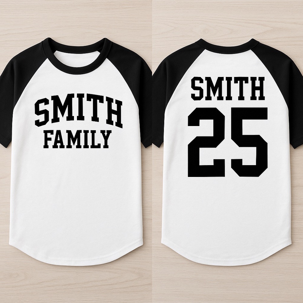 Smith Family Baseball shirt - Black & White